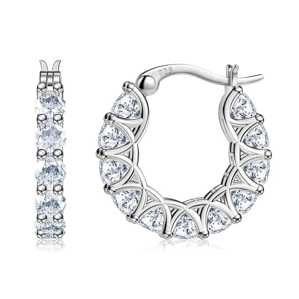 Cubic Zirconia Huggie Hoop Earrings - Jewelry For Women, 14K Gold, 925